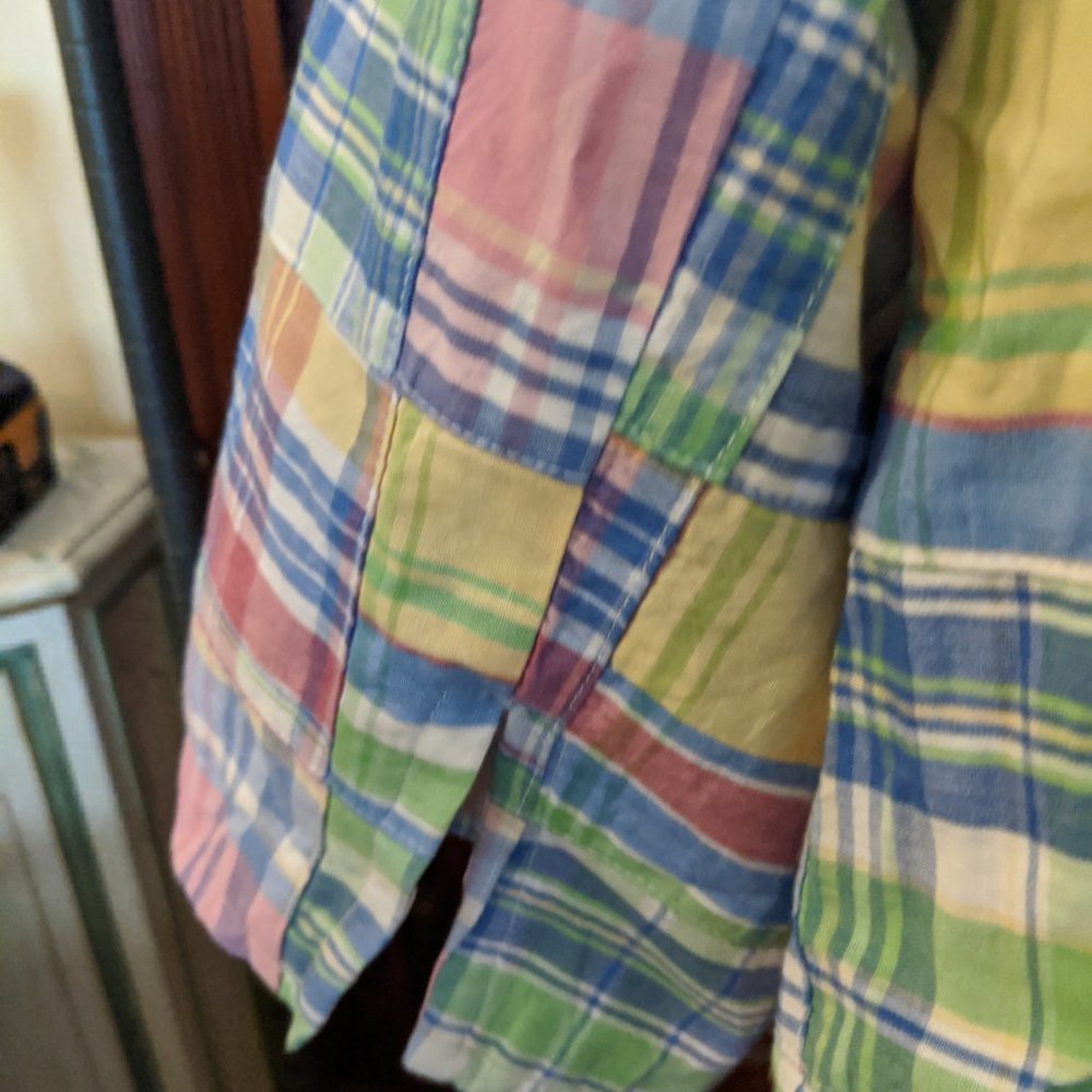 Plaid Patchwork Classically Styled Cotton Blazer - image 4